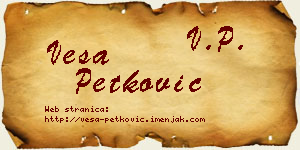 Vesa Petković vizit kartica